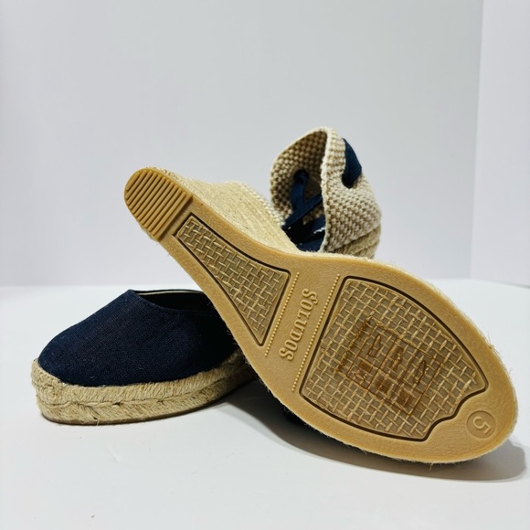 Soludos Blue and Cream
Espadrille Wedges with Ankle Strap - Picture 8 of 9
